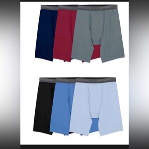 💜 Fruit of the Loom Men's Micro-Stretch Long Leg Boxer Briefs 6PackSize2XL(44-46
